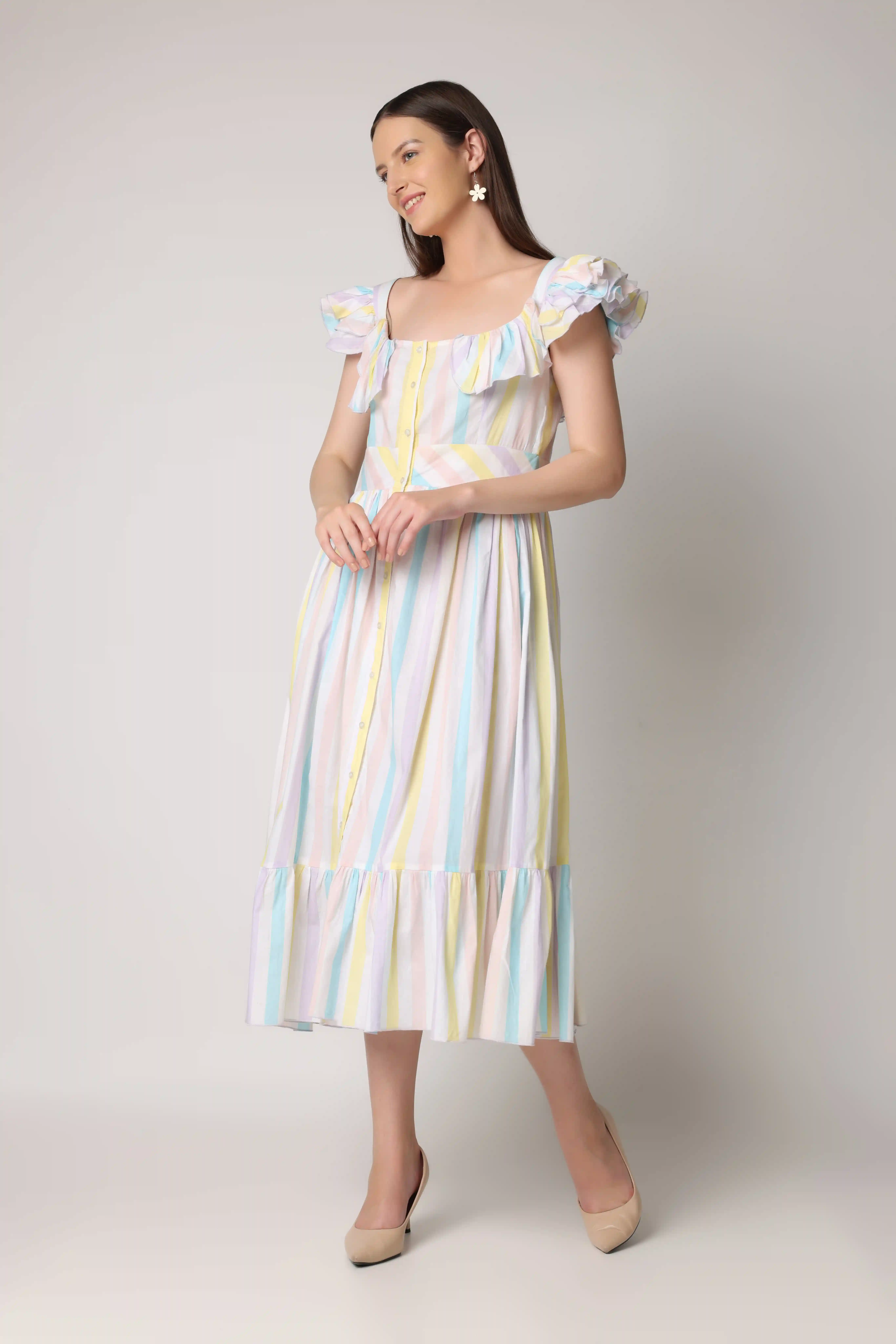 Stylish Striped Sleeveless Dress