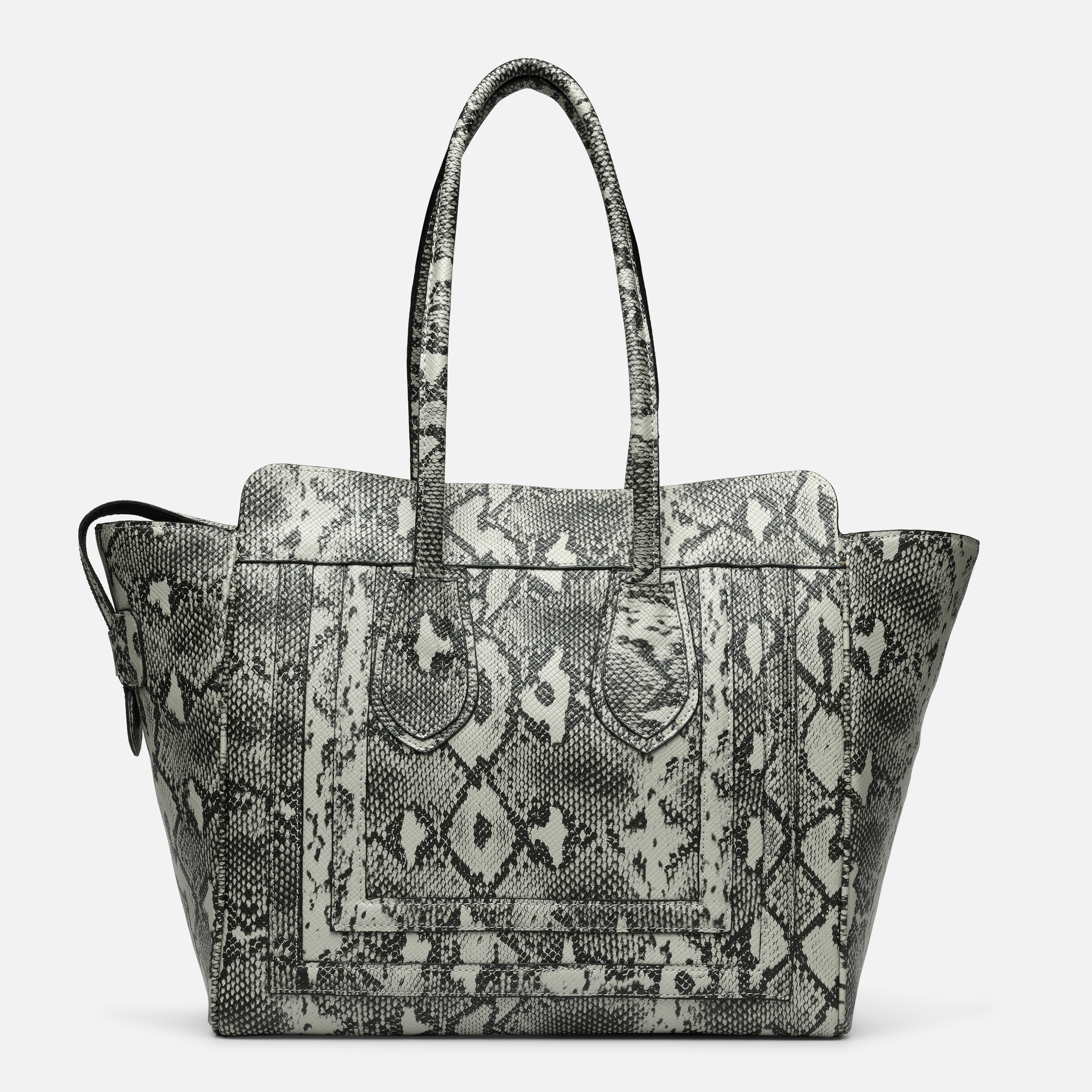 Elegant Snake Design Bag with Spacious Interior & Gold Accents